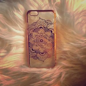 beautiful rosegold& clear floral design phone case